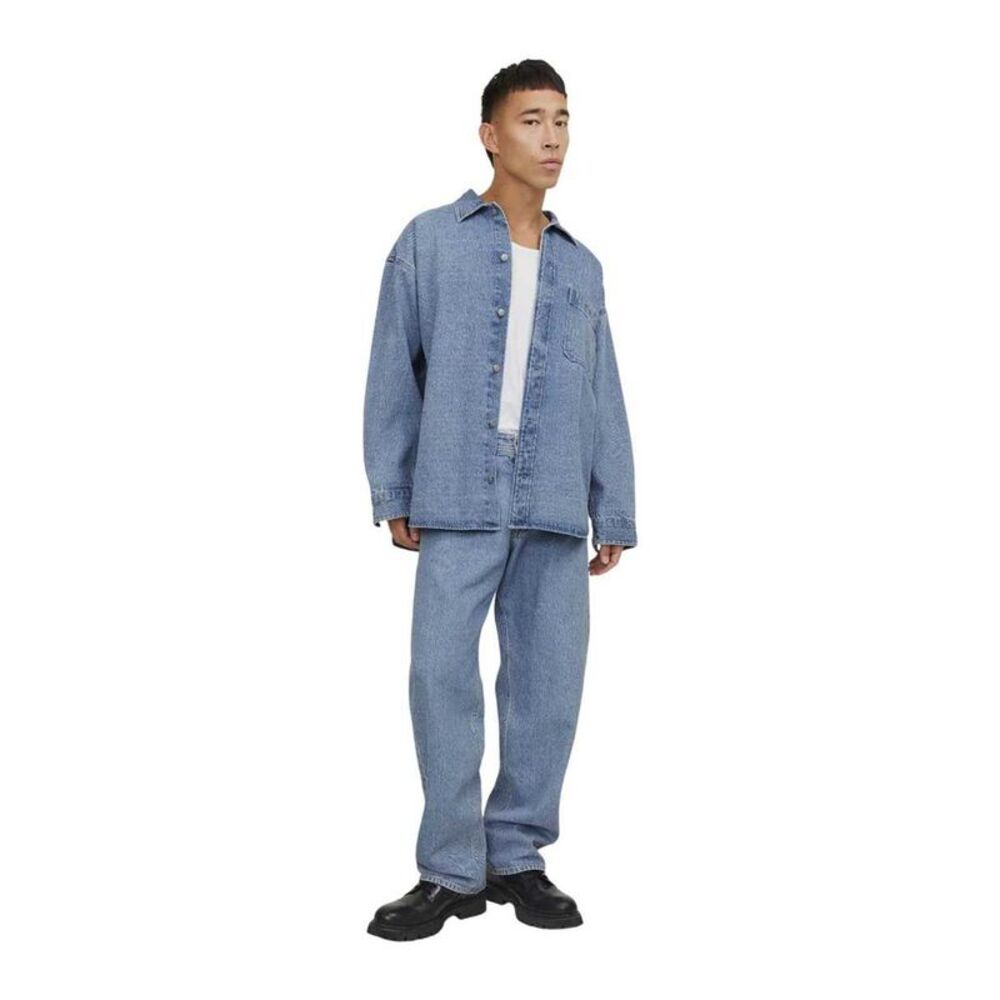 Jack And Jones Mens Santorini Long-Sleeved Shirt / Blue - Picture 4 of 4